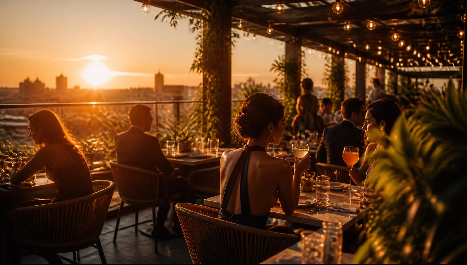 Terrasse à la golden hour
